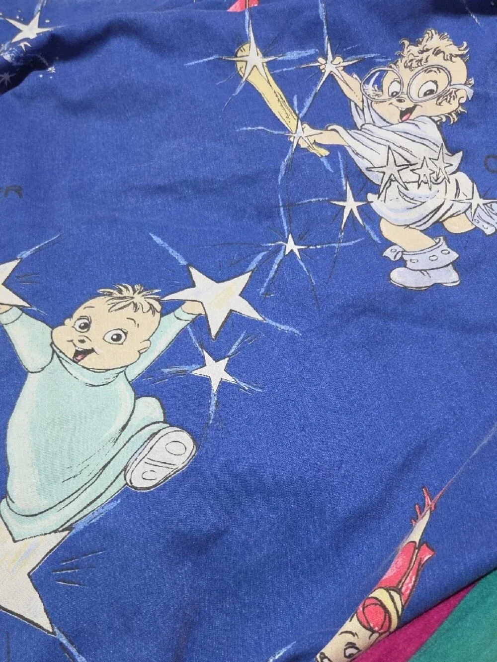 Vintage Alvin & the Chipmunks / Chipettes constellation Flat Sheet